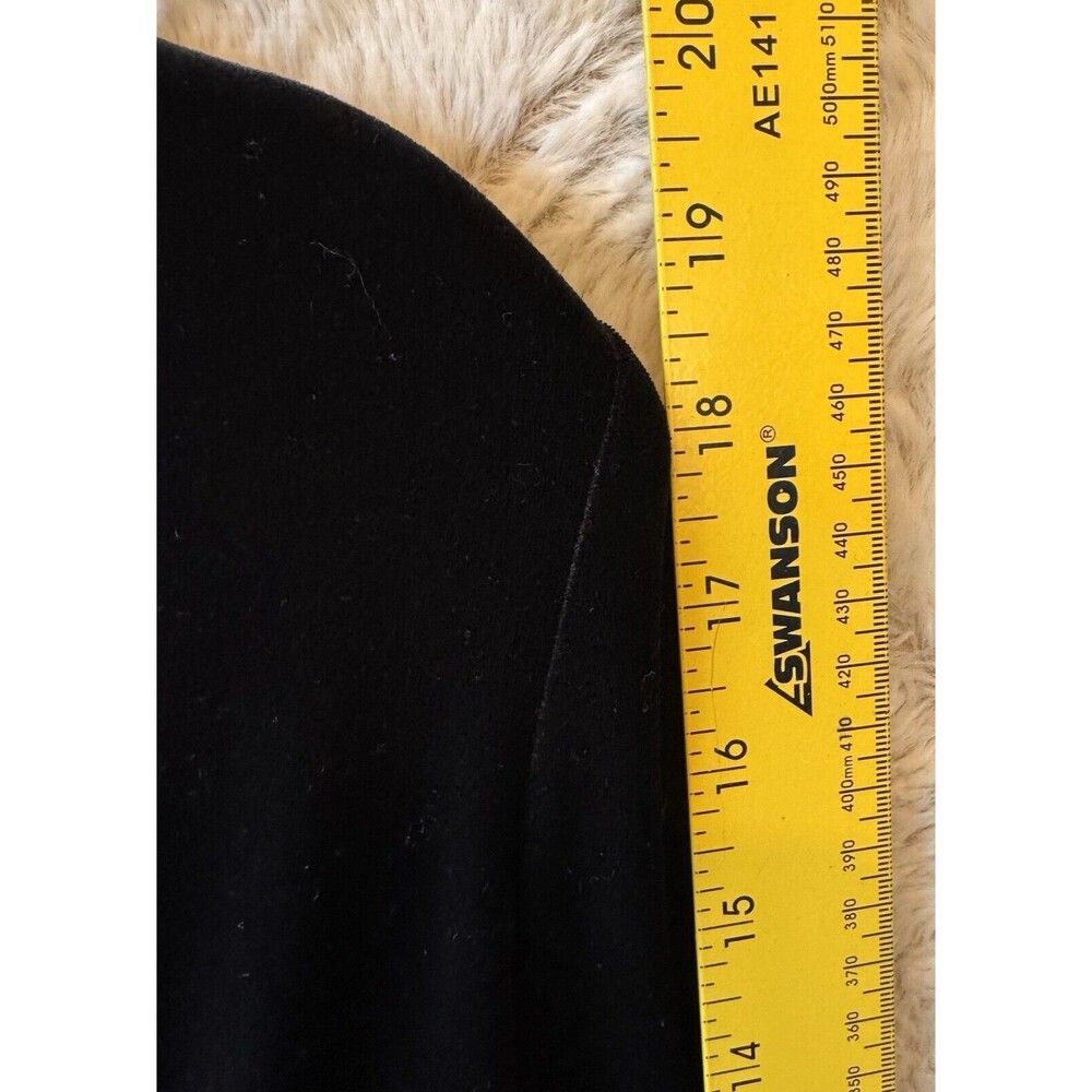 Talbots Dress Size Medium Black Velvet Faux Wrap V Neckline Holiday - Picture 7 of 9